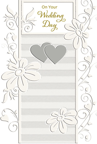 82778 wedding - 4 1/2 x 6 3/4 - Pearl Decoration  & Embossed